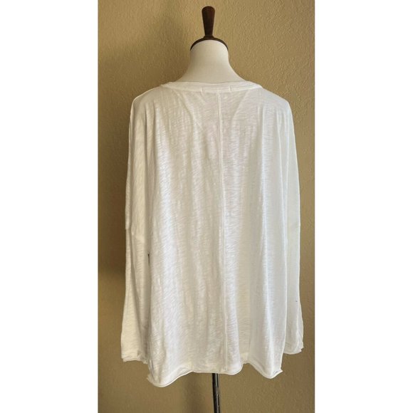 Free People Womens White On My Mind Oversized Light V-Neck Shirt By We The Free - Picture 3 of 11